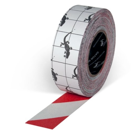 Red White Stripe Hazard Grip Tape 2" x 60'