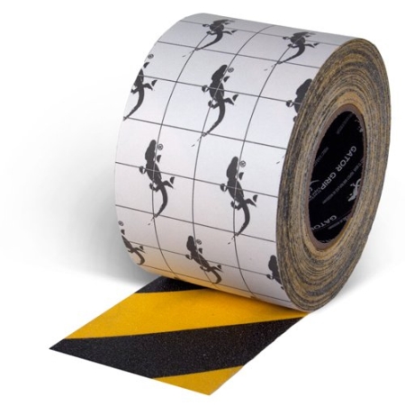 Yellow Black Stripe Hazard Grip Tape 4" x 60'