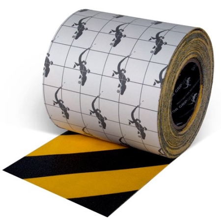 Yellow Black Stripe Hazard Grip Tape, 6" x 60'