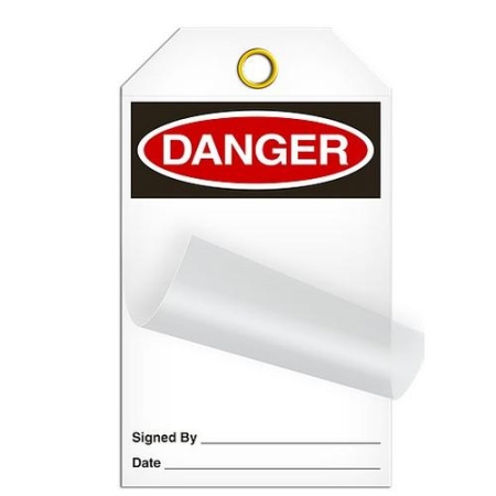Self Laminating Safety Tags, Danger