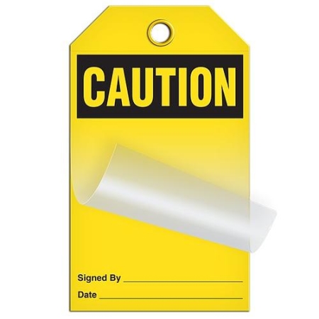 Self Laminating Safety Tags, Caution