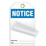 Self Laminating Safety Tags Notice