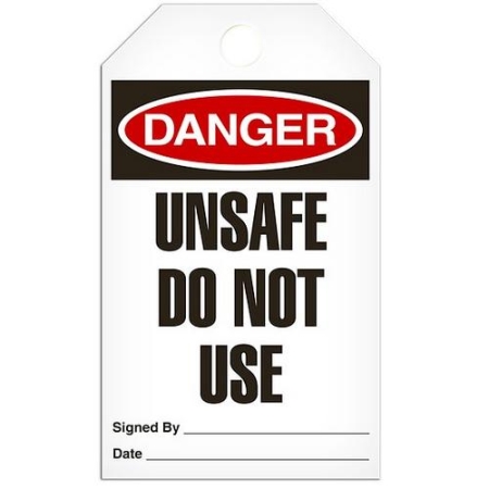 Safety Tag, Danger Unsafe Do Not Use