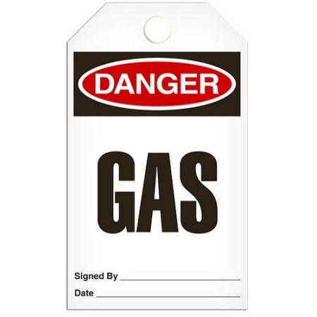 Safety Tag Danger Gas