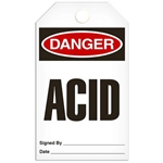 Safety Tag Danger Acid