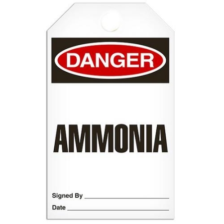 Safety Tag Danger Ammonia