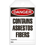 Safety Tag, Danger Contains Asbestos Fibers
