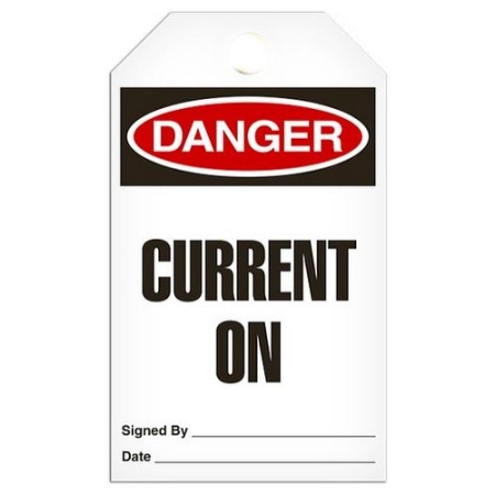 Safety Tag Danger Current On