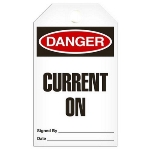 Safety Tag Danger Current On