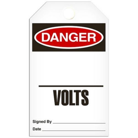 Safety Tag, Danger ___ Volts