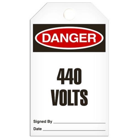 Safety Tag Danger 440 Volts