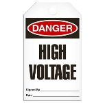 Safety Tag, Danger High Voltage