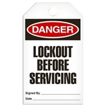 Safety Tag Danger Lockout Before Servicing