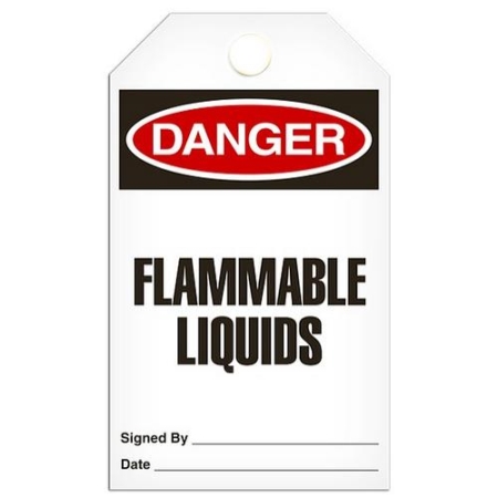 Safety Tag, Danger Flammable Liquids