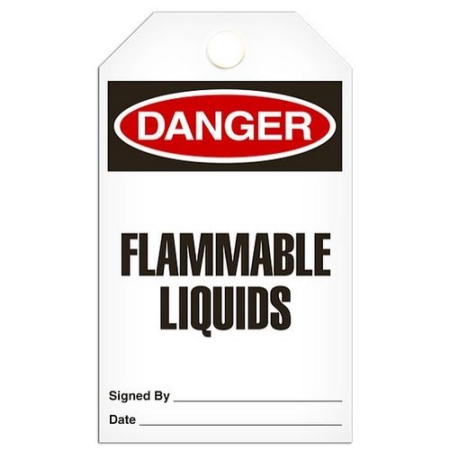 Safety Tag Danger Flammable Liquids