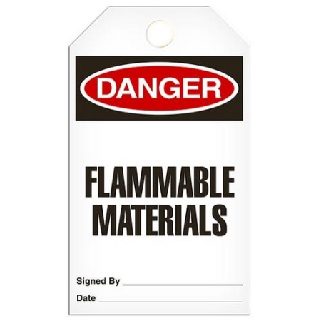 Safety Tag, Danger Flammable Materials