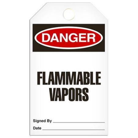 Safety Tag Danger Flammable Vapors