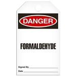 Safety Tag, Danger Formaldehyde