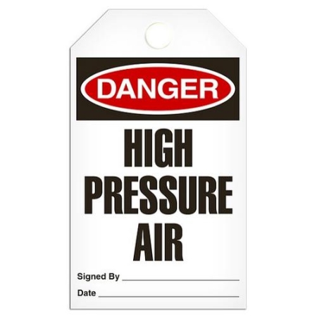 Safety Tag, Danger High Pressure Air