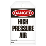 Safety Tag Danger High Pressure Air