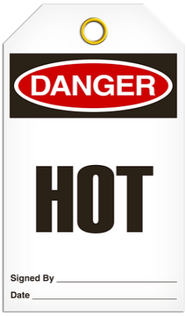 Safety Tag, Danger Hot