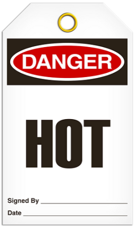 Safety Tag Danger Hot