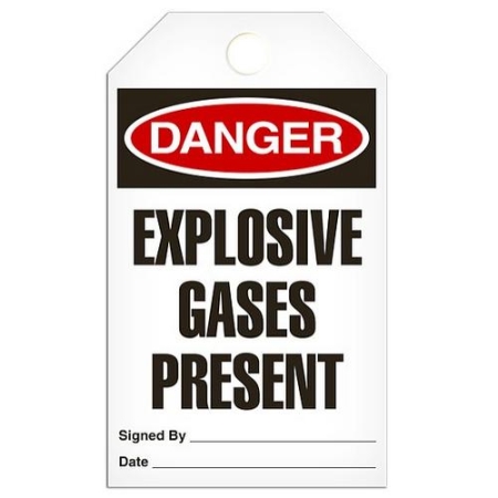 Safety Tag Danger Explosive Gases Present