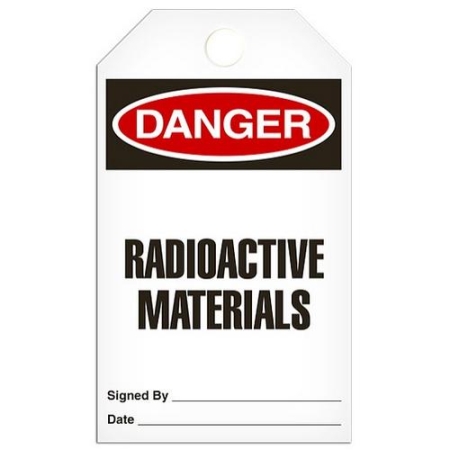 Safety Tag, Danger Radioactive Materials