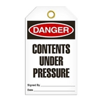 Safety Tag, Danger Contents Under Pressure