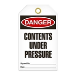 Safety Tag Danger Contents Under Pressure