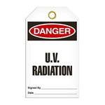 Safety Tag, Danger U.V. Radiation