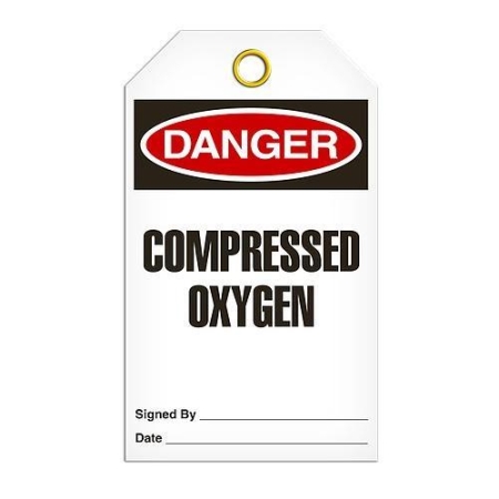 Safety Tag, Danger Compressed Oxygen
