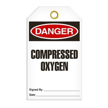 Safety Tag Danger Compressed Oxygen