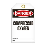 Safety Tag, Danger Compressed Oxygen
