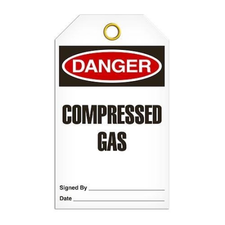 Safety Tag, Danger Compressed Gas