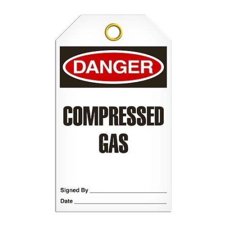 Safety Tag Danger Compressed Gas