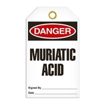 Safety Tag, Danger Muriatic Acid