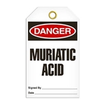 Safety Tag Danger Muriatic Acid