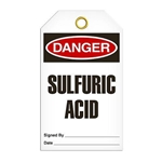 Safety Tag, Danger Sulfuric Acid