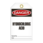Safety Tag, Danger Hydrochloric Acid
