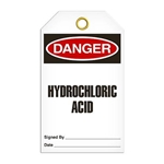 Safety Tag Danger Hydrochloric Acid