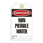 Safety Tag, Danger Non Potable Water