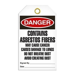 Safety Tag Danger Contains Asbestos Fibers Avoid Creating Dust