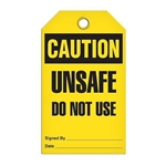 Safety Tag, Caution Unsafe Do Not Use