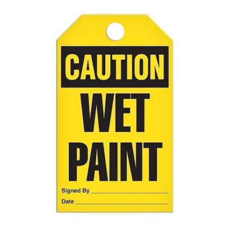 Safety Tag, Caution Wet Paint