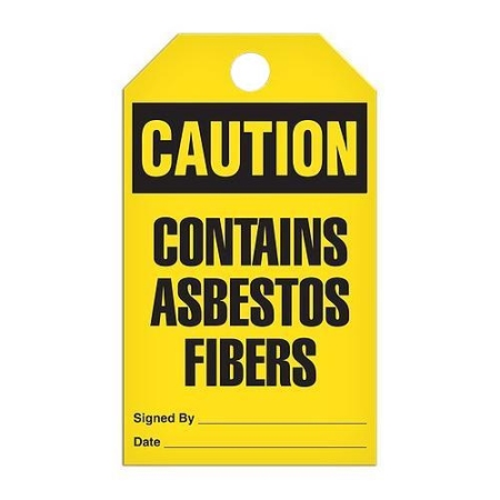Safety Tag Caution Contains Asbestos Fibers