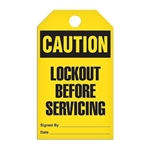 Safety Tag, Caution Lockout Before Servicing