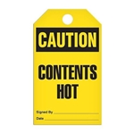 Safety Tag, Caution Contents Hot