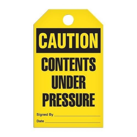 Safety Tag, Caution Contents Under Pressure