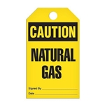 Safety Tag, Caution Natural Gas